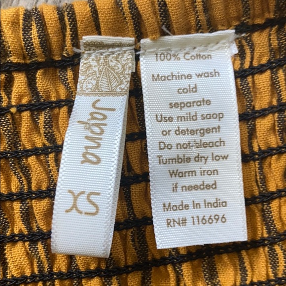 Japna 100% Cotton Honey Yellow Smocked Dress - Picture 3 of 7